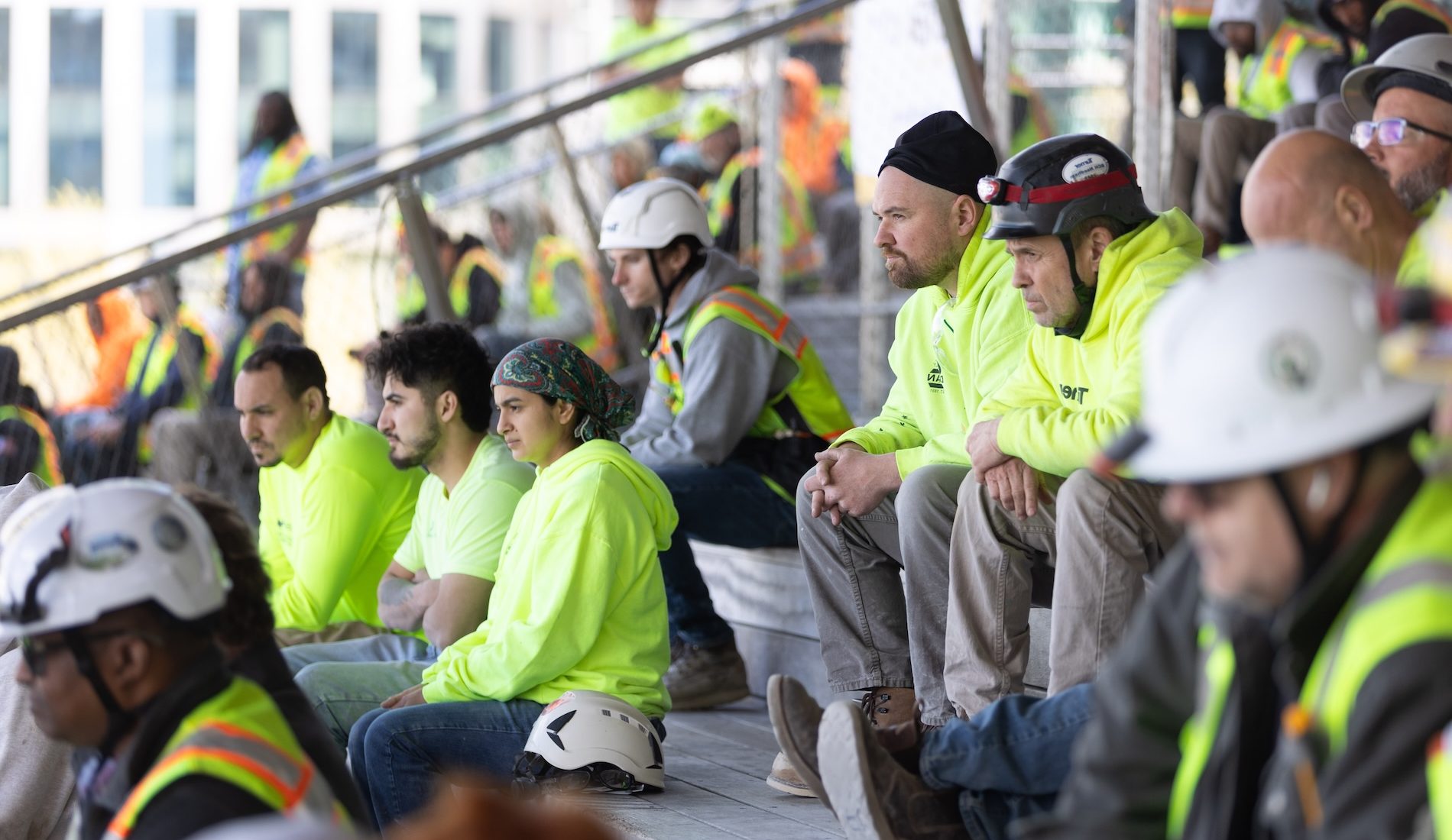 Workers at Recovery Week event